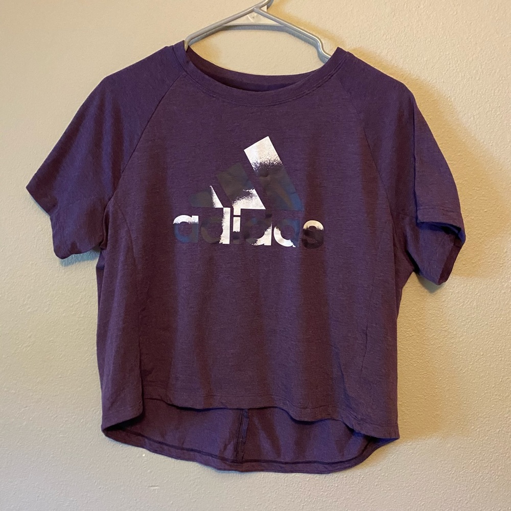 Purple Adidas Cropped T-Shirt